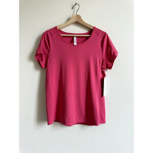 RBX Active Women's Fit Running Workout Short Sleeve Top In Pink M $38